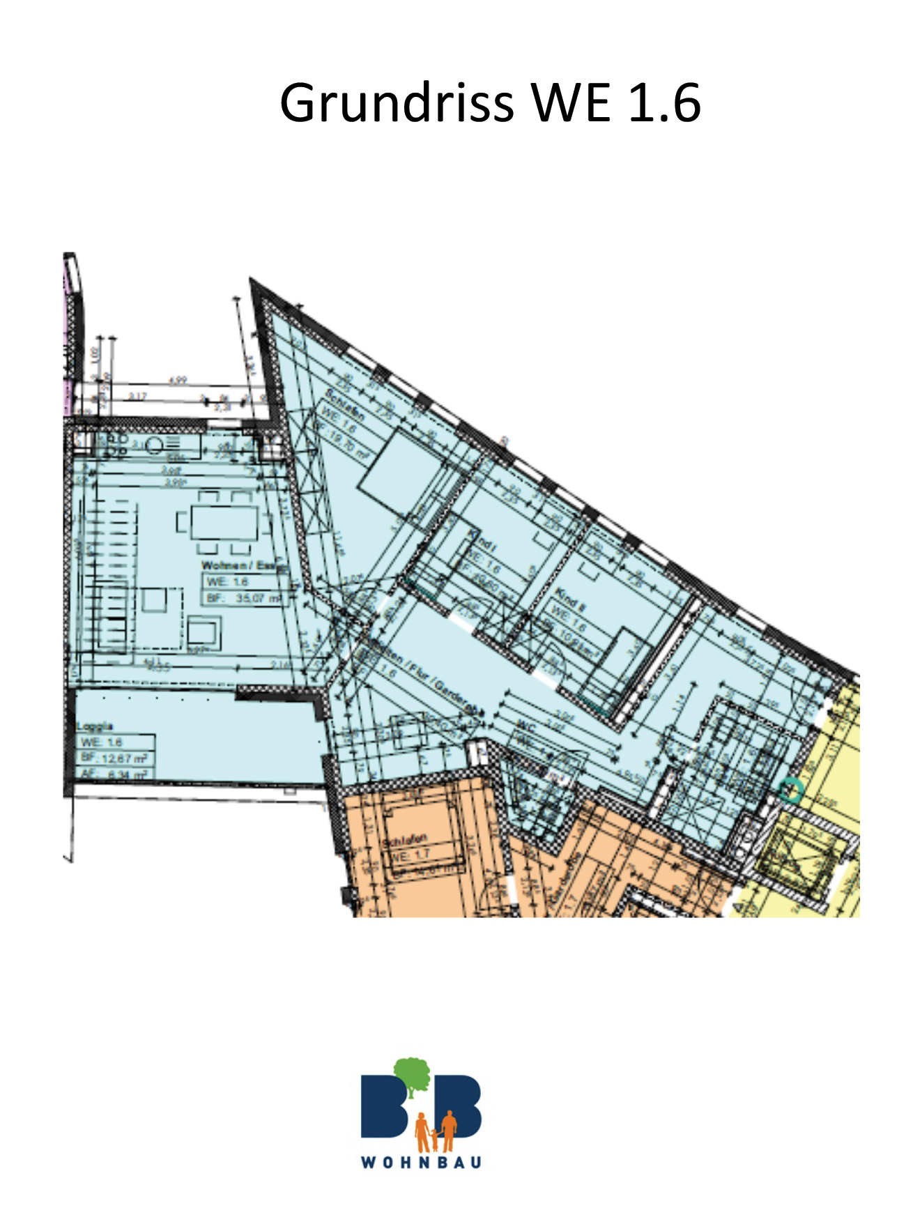 Grundriss Zeichnung Wohnung Overrath - B/B Wohnbau GmbH & Co. KG